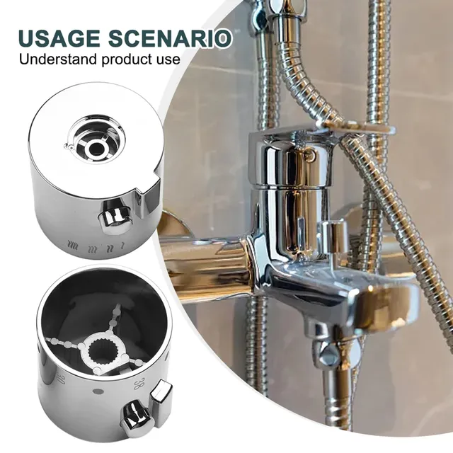 Bouton poignée commande thermostatique chromée miroir… – vue 2