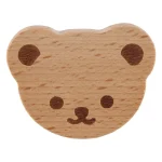 Bouton de tiroir en bois mignon en forme d&rsquo;ours avec vis, bouton d&rsquo;armoire, conception à trou unique, poignée de porte de tiroir, accessoires de meubles