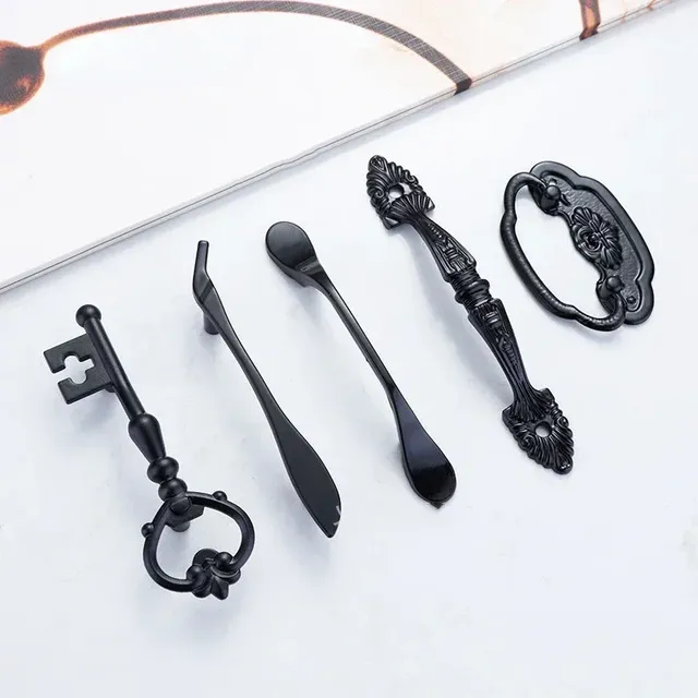 Lot poignées boutons meubles noir mat alliage zinc métal… – vue 3