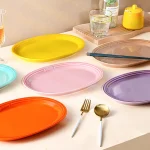 Assiettes de service ovales en porcelaine, grande échelle de service, assiettes en céramique pour dessert, apéritif, viande, divertissement, fête, 12 po