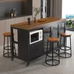 Îles De cuisine simples modernes avec roulettes îles De cuisine classiques élégantes à la mode Design De luxe Islas De Cocina meubles Mueble