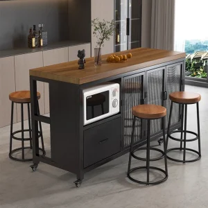 Îles De cuisine simples modernes avec roulettes îles De cuisine classiques élégantes à la mode Design De luxe Islas De Cocina meubles Mueble