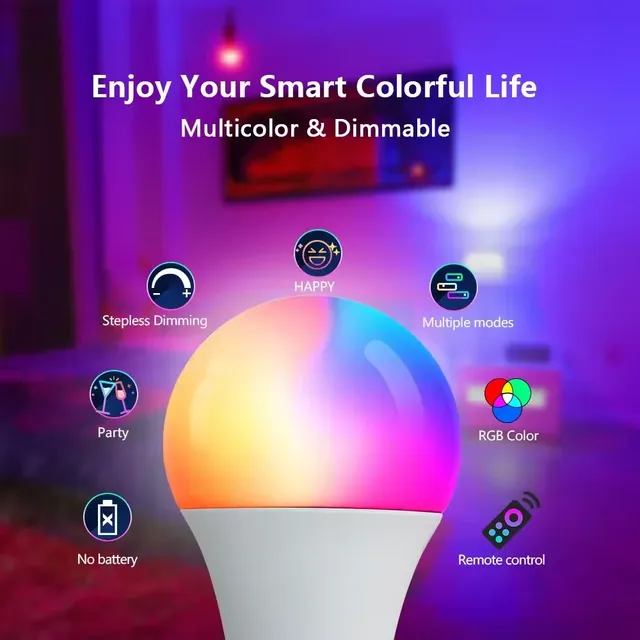 Ampoule LED multicolore RGB – vue 4