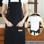 Tablier de cuisine imperméable et résistant à l&rsquo;huile, pour usage domestique, tabliers avec poches, tabliers de cuisine en polycoton résistant aux taches, tabliers de cuisine 1 pièce