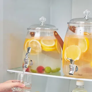 Distributeur boissons transparent borosilicate robinet chromé levier…