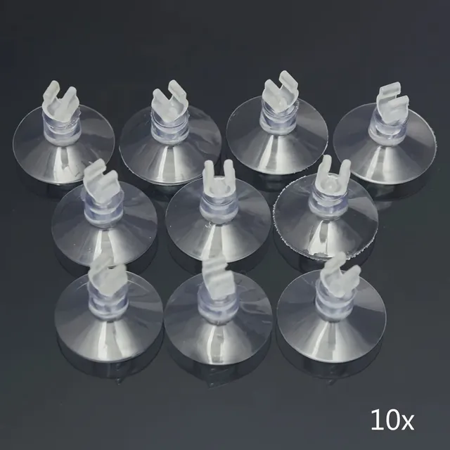 Lot dix ventouses silicone transparentes souples clips… – vue 2