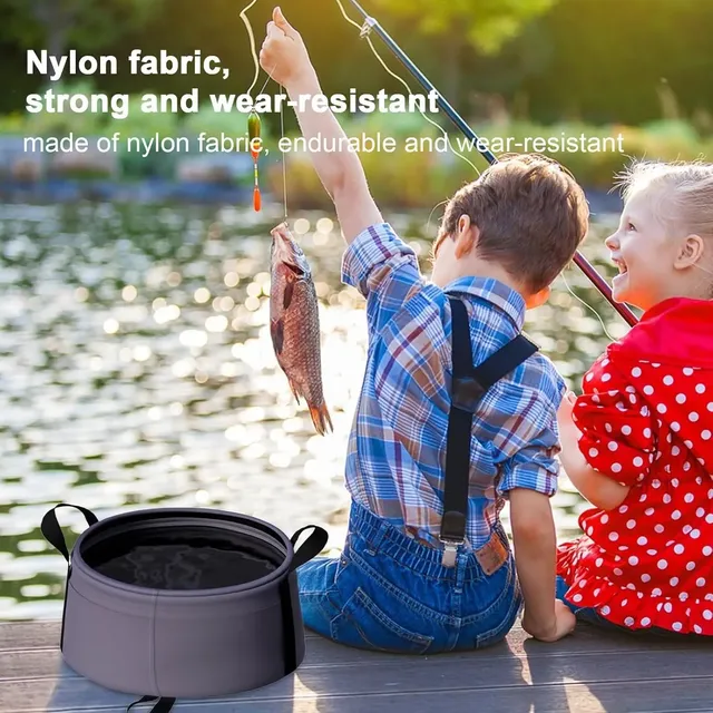 Seau pliable étanche huit litres léger compact portable… – vue 2
