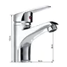 Robinet de lavabo de salle de bains chromé à poignée… – vue 3