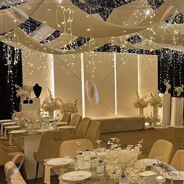 Fond mariage pvc blanc modulaire panneaux lumineux… – vue 2