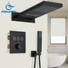 Ensemble de douche thermostatique noir – vue 1