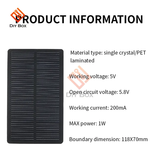Panneau solaire électronique 1W 5V – vue 5