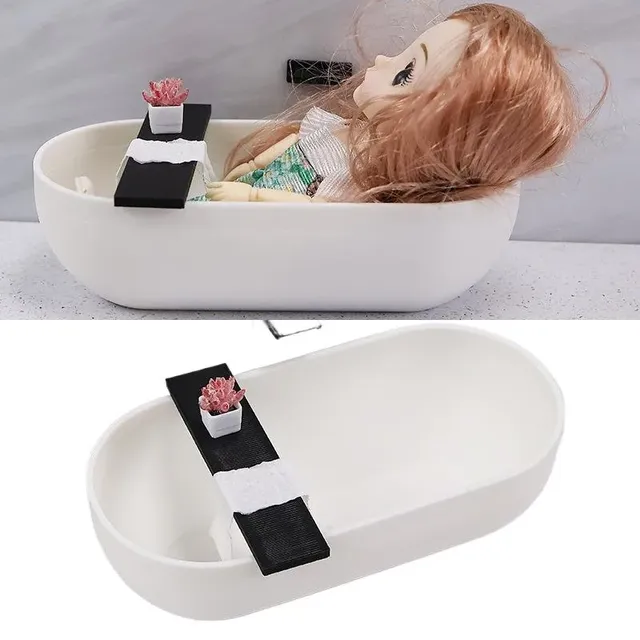 1 ensemble de petite baignoire 3D pour maison de poupée