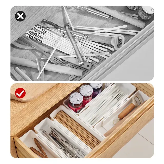 Organisateur tiroir extensible plastique blanc réglable… – vue 6
