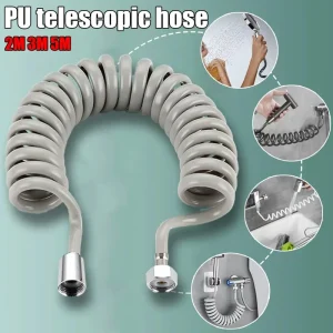 1.5/2/3/5m tuyau de douche à ressort mètres tuyau de plomberie d&rsquo;eau en plastique salle de bains eau toilette Bidet pulvérisateur ligne téléphonique tuyaux souples