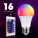 Ampoule LED RGB AC 220V 230V E27 Bombillas LED 7W IR télécommande modifiable colorée RGBW lampe à LED ampoule de projecteur