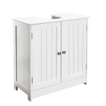 Ensemble de meuble de salle de bain, meuble d&rsquo;évier moderne blanc avec étagère