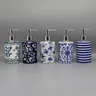 Distributeur savon liquide céramique bleu blanc élégant… – vue 4