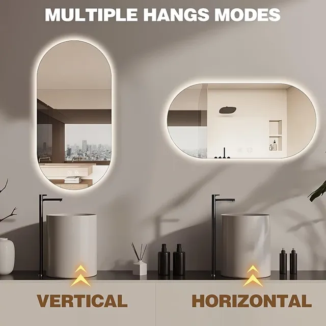 Miroir de salle de bain éclairé par LED – vue 6