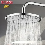 Pommeau de douche anti-retard à grand panneau haute pression, pommeau de douche à effet pluie, 3 modes d&rsquo;économie d&rsquo;eau, nouveau, 10 en effet