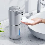 Distributeur de savon pour salle de bains et cuisine, capteur sans contact de 380ml, lavage intelligent des mains, distributeur automatique de savon en mousse réglable à 4 niveaux