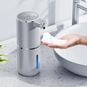 Distributeur de savon pour salle de bains et cuisine, capteur sans contact de 380ml, lavage intelligent des mains, distributeur automatique de savon en mousse réglable à 4 niveaux