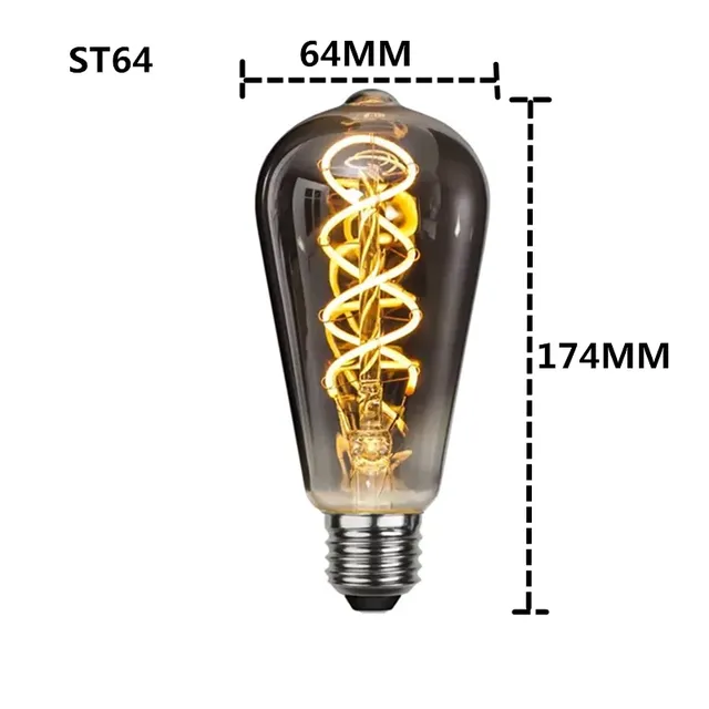 LED E27 ST64 G80 G95 G125 4W Dimmable220V gris fumé… – vue 3