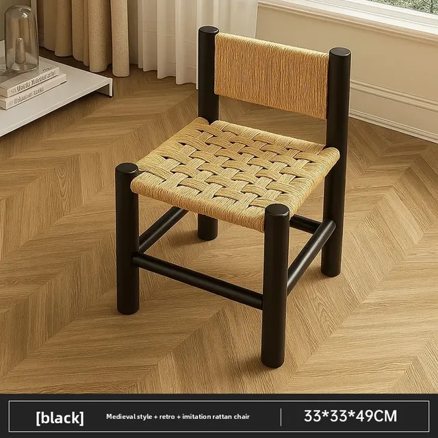 Tabouret bas tissé rétro – vue 5
