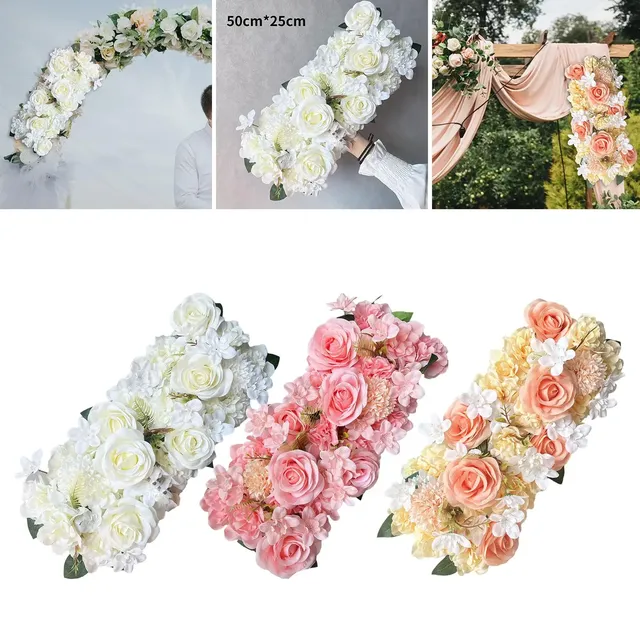 Panneau floral romantique soie artificiel fait main… – vue 3