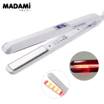 Fer à infrarouge Ultrasonique pour Soins Capillaires, Traitement KerBrian Froid, Huile d&rsquo;Argan, Cheveux Lisses, Fers Plats, Récupérer les Cheveux Endommagés, Outil Touriste Voltage