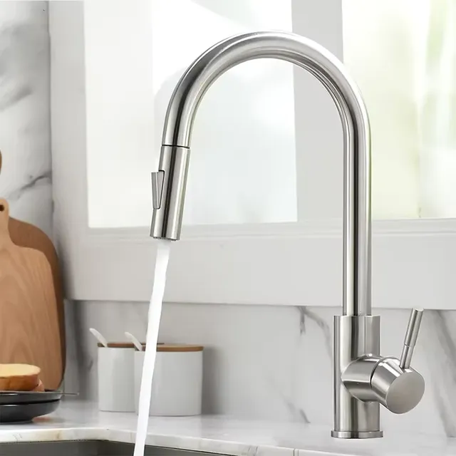Robinet cuisine acier inoxydable brossé mitigeur… – vue 5