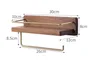 Porteserviettes noyer métal inox acier mural étagère… – vue 3