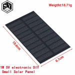 mini panneau solaire photovoltaïque monocristallin haute efficacité 1W 5V 107x61x2mm 18g rigide sans cadre prototypage microcontrôleur
