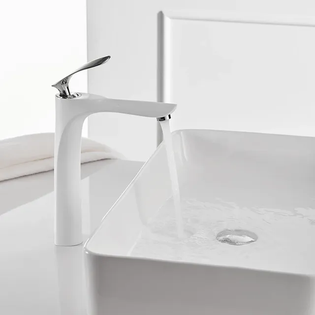 Robinets de lavabo de couleur blanche – vue 3