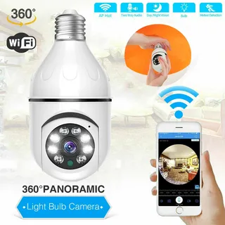 Caméra ampoule sans fil Wifi E27 caméra ampoule 360 degrés WiFi caméra…