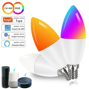 Tuya E14 WiFi ampoule intelligente 220V 5/7/9W réglage de la luminosité connexion APP Alexa Google commande vocale ampoule RGB Tuya E14 WiFi ampoule intelligente 220V 5/7/9W réglage de la luminosité connexion APP Alexa Google commande vocale ampoule RGB