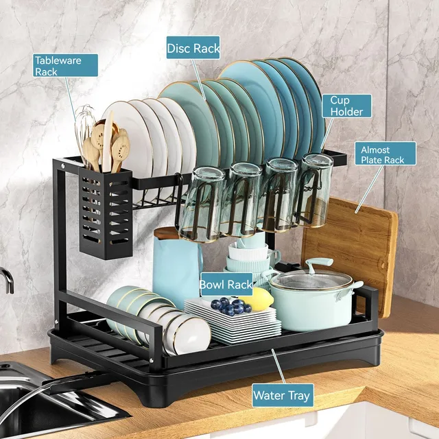 Égouttoir à vaisselle Double couche avec plateau… – vue 2