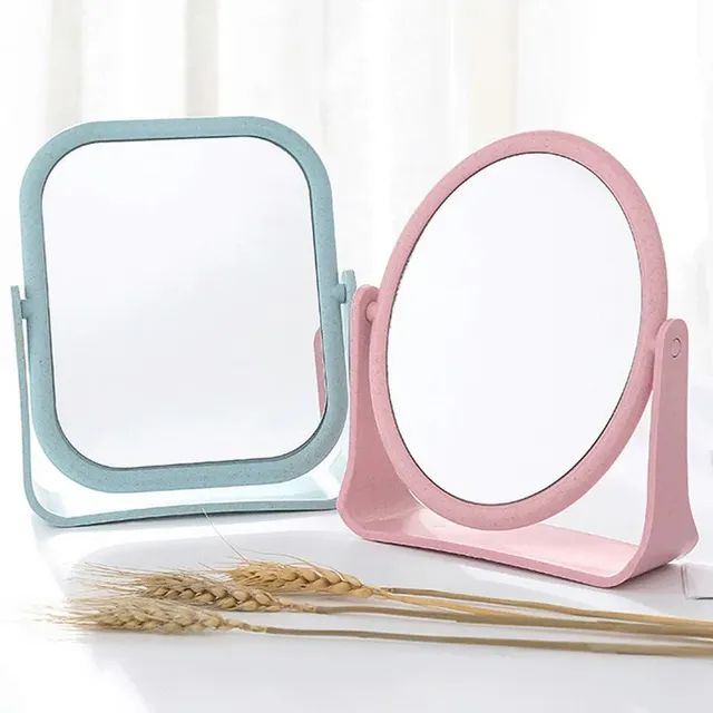 Miroir en plastique de bureau rond personnalisé – vue 4