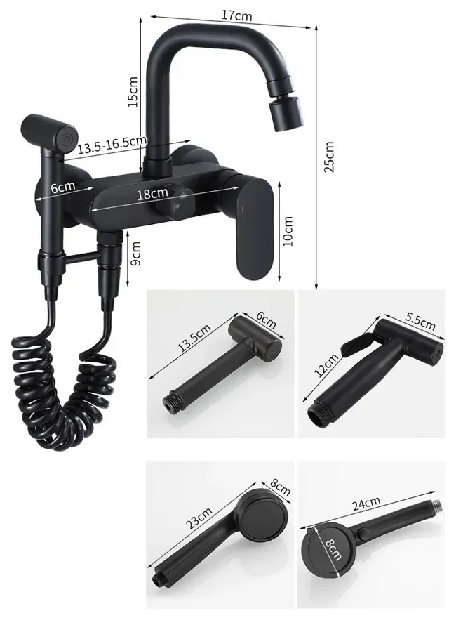 HOBathtub en laiton noir avec pommeau de douche – vue 6