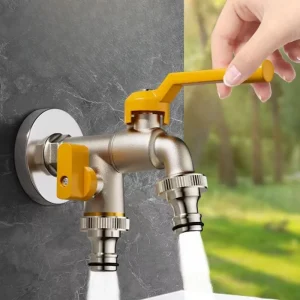 Robinet d’eau du robinet tout en cuivre, intérieur et extérieur, un en deux, 4 Points, antigel, pour cour, jardin, Double robinet de fleur d’eau Robinet d’eau du robinet tout en cuivre, intérieur et extérieur, un en deux, 4 Points, antigel, pour cour, jardin, Double robinet de fleur d’eau