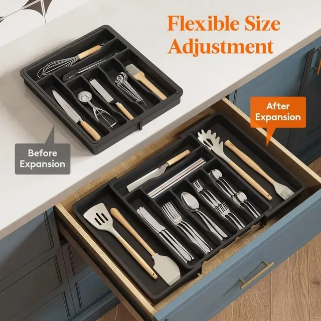 Organisateur tiroir extensible couverts ustensiles… – vue 6