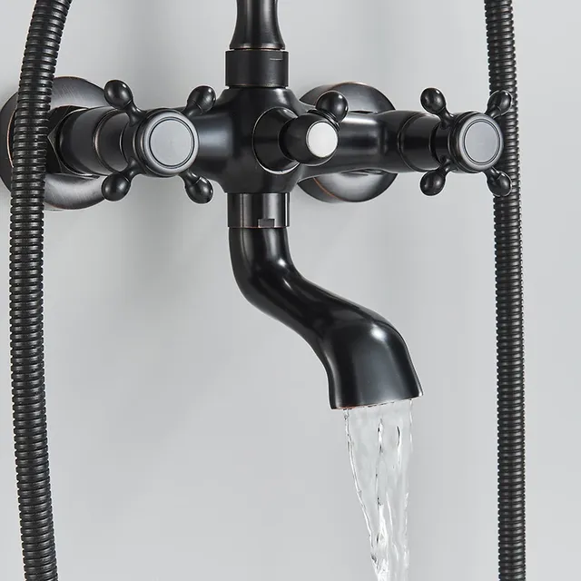 Robinet de baignoire à double poignées pour salle de bains – vue 4