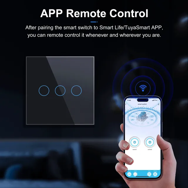 Wifi interrupteur tactile mural ue aucun fil neutre… – vue 2