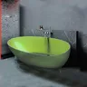 Baignoire autoportante transparente résine ovale… – vue 2
