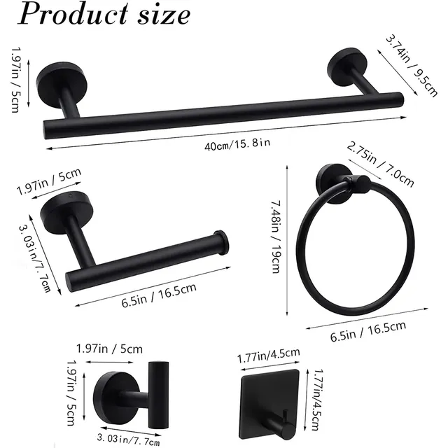 Ensemble de matériel de salle de bain Accessoires Acier… – vue 3