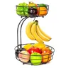 Panier Fruits Métallique Noir Deux Niveaux Crochet… – vue 3