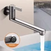 Robinet mural vadrouille robinet de piscine robinet monotrou en laiton 360o rotation libre robinet froid unique robinet d&rsquo;évier de cuisine