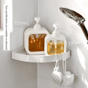 Distributeurs de grande capacité de 300/500ml, bouteille distributrice rechargeable pour Lotion, shampoing, douche, bouteille de presse en plastique visible transparente