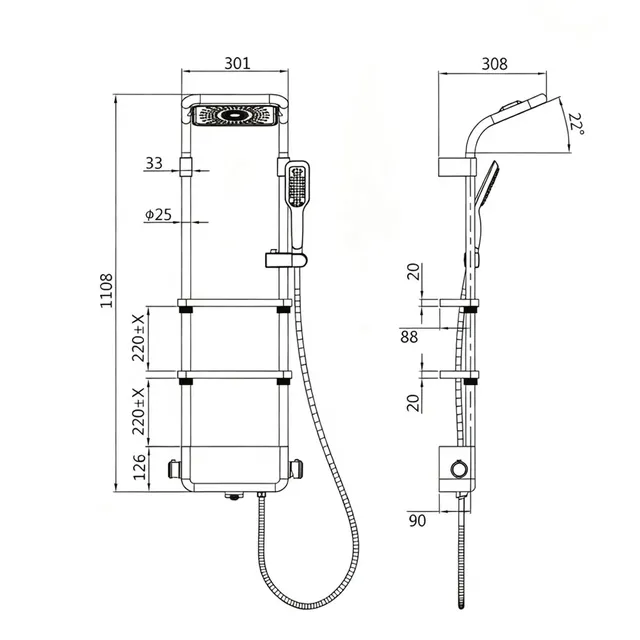 Système de douche Fuacet intelligent de luxe pour salle… – vue 6