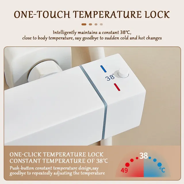 Ensemble de douche thermostatique de Style crème – vue 3
