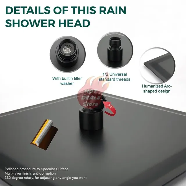 Pommeau de douche à effet de pluie Ultra-fin – vue 5